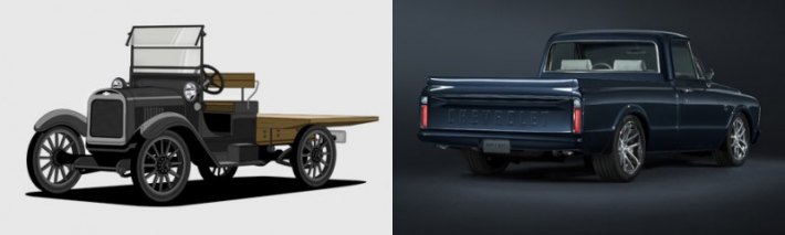 Первый серийный пикап Chevrolet — 1918 One-Ton (слева) — появился из внутреннего проекта. Сначала…