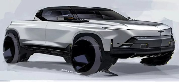 В Сети появился эскиз на небольшой электрический пикап от Chevrolet