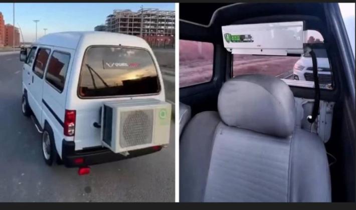 Оригинальное решение: в жарком Узбекистане в Chevrolet Damas установили домашний кондиционер