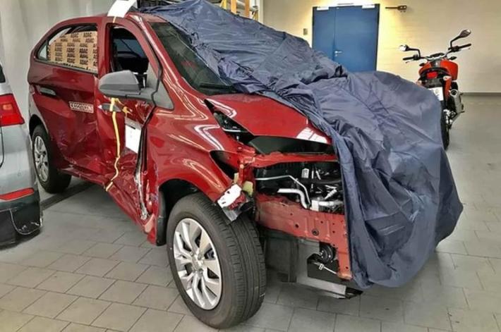 Chevrolet Onix после бокового краш-теста в 2017 году