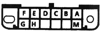2.6б. Описание клемм на центральном разъеме ALDL: А - «масса», В - клемма диагностики, С - AIR…