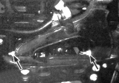 6.5. Выкрутите поворотные болты нижнего рычага подвески