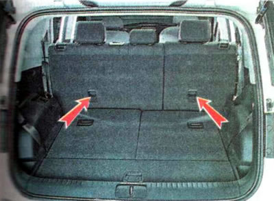 ...и два верхних крепления расположенных на спинках сидений.