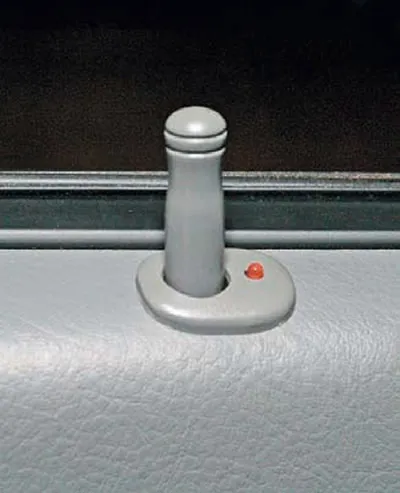From the inside, the car doors can be locked by pressing the button located on the top of the door…