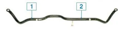 Transverse stabilizer bar: 1 - left side; 2 - right side