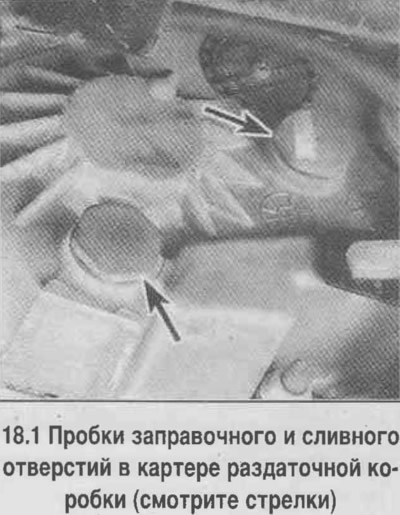 1. Csavarja ki a felső dugót az osztómű házának oldalán (lásd a fényképet).