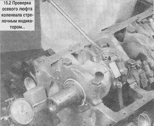 1. A főtengely szétszerelése előtt ellenőrizze az axiális hézagot. Szerelje fel a jelzőt úgy, hogy…
