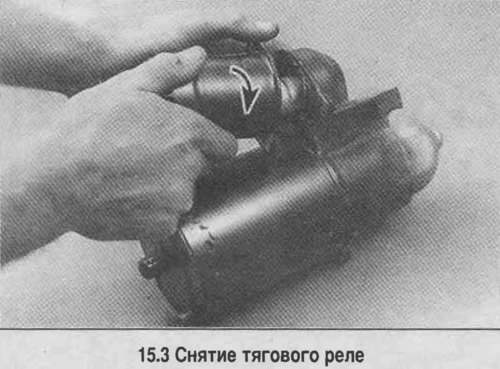 3. Адкруціце шрубы мацавання і зніміце цягавае рэле, павярнуўшы яго, як паказана на фота.