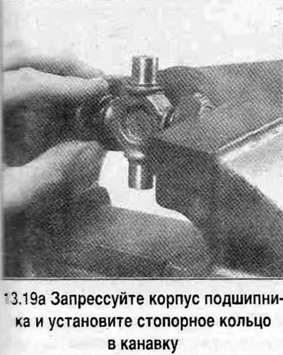 19. Пры ўсталёўцы корпуса падшыпніка запрасуйце яго да такога становішча, у якім можна ўставіць…