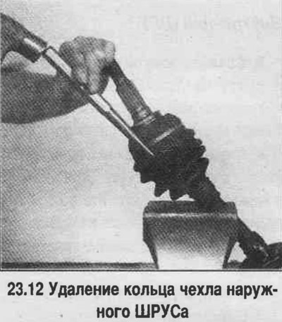 12. Отстранете монтажния пръстен на капака, като го почукате с чук и удар и го преместите, като…