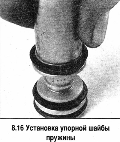 16. Монтирайте нова пружинна натискаща шайба върху буталото на вторичната камера (вижте снимката).