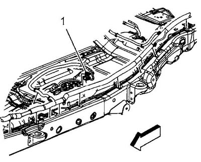 15. Odstráňte držiak konektora káblového zväzku (1).