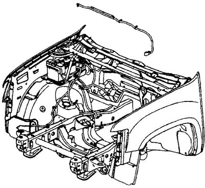 11. Снимите кабель положительной клеммы аккумуляторной батареи со шпильки главного предохранителя…