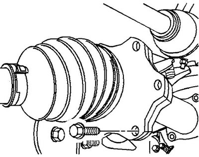10. Отверните болты крепления приводных валов колес от обеих полуосей моста.