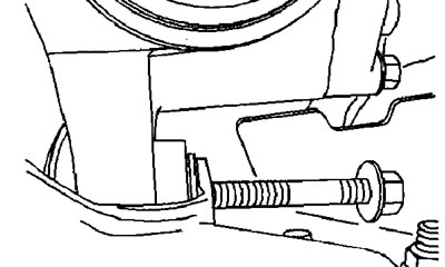 19. Удалите болт и гайку нижней опоры редуктора.