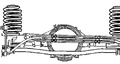 3. Изключете кабела на ръчната спирачка от пръта на Panhard.