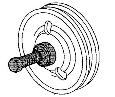 2. С помощью оправки напрессуйте шкив на вал.