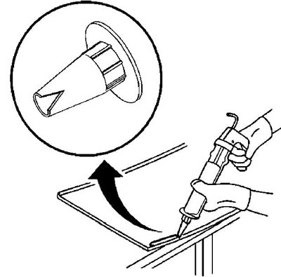 21. Срежьте наконечник баллона с клеем так, чтобы обеспечить нанесение валика клея шириной и…
