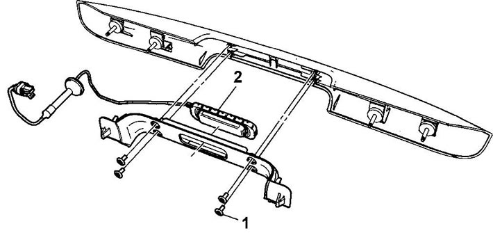 2. Отверните винты (1).