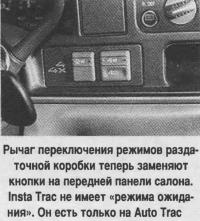 Кнопки переключения режимов раздаточной коробки