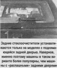 Задние стеклоочистители